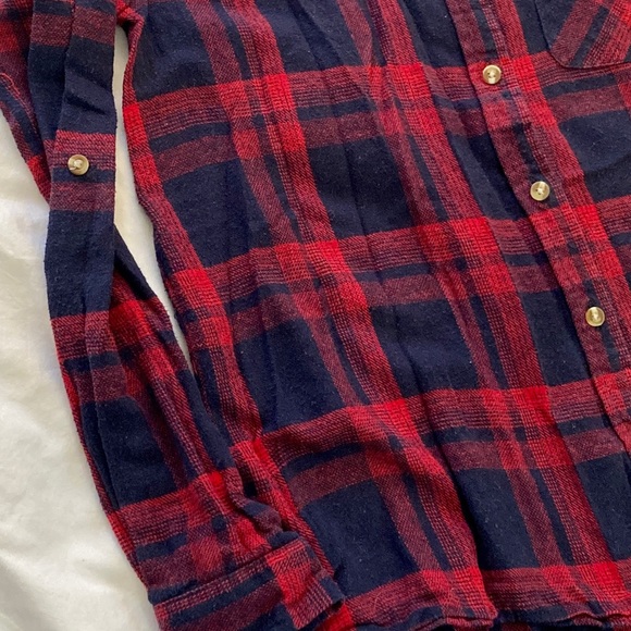 Plaid boutique red and navy flannel - Picture 3 of 3